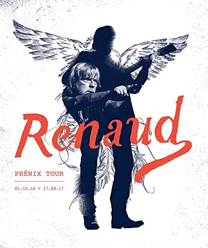 "Bluray case cover with Renaud's name and a man holding a child with wings."