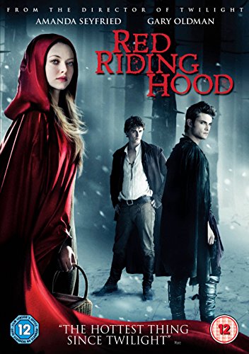 Red Riding Hood DVD cover featuring Amanda Seyfried and two men in a forest.
