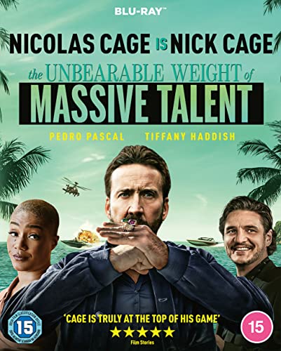 Blu-ray cover for "The Unbearable Weight of Massive Talent" starring Nicolas Cage.