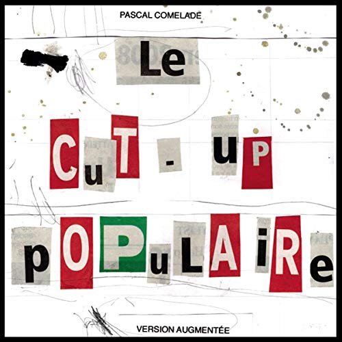 CD cover with cut-out text collage in red, white, and black.