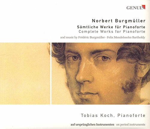 "CD cover with portrait of Norbert Burgmüller, a man with curly hair and mustache."