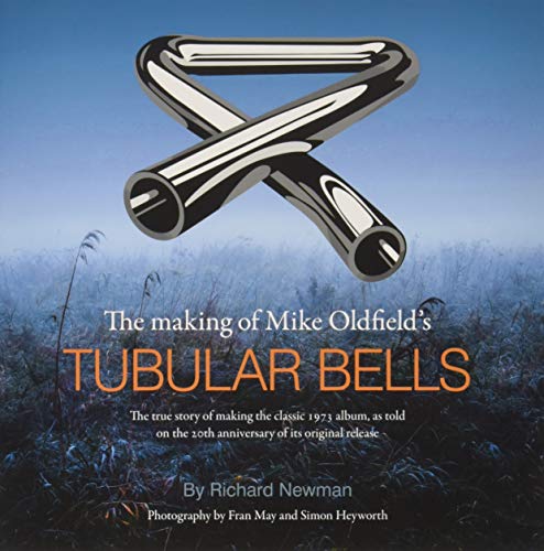 Book cover with silver tubular bells and orange title on a blue background.