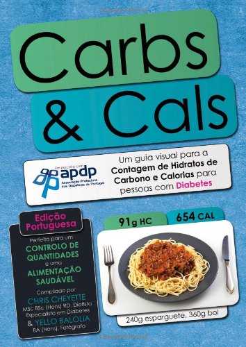 === Carbs & Cals Book Cover Description === A book cover titled "Carbs & Cals" with a blue background and a plate of spaghetti.