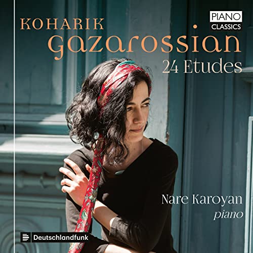 CD cover featuring pianist Koharik Gazarossian with text "24 Etudes".