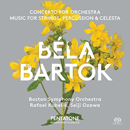 "Bela Bartok CD cover with yellow flowers on a gray background."