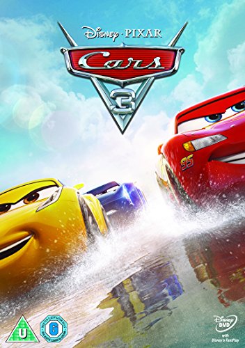 Cars 3 DVD cover featuring Lightning McQueen in a close-up.