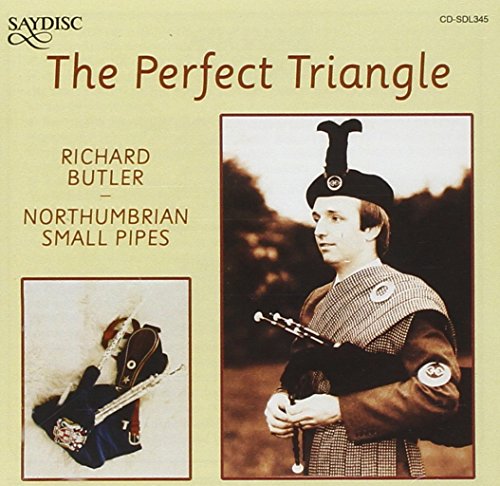 CD cover with a man playing bagpipes and a bagpipe image on beige.