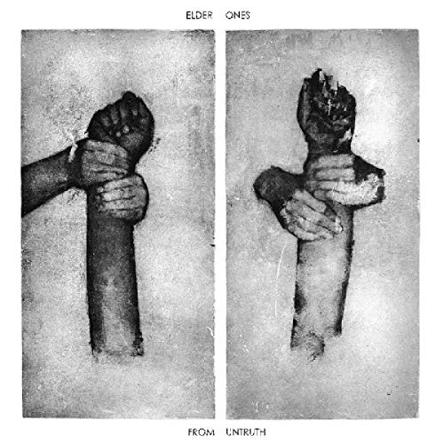Black and white vinyl album cover with two images of clasped forearms, one bruised.