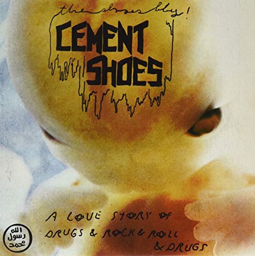 Vinyl record cover: "Cement Shoes" with illustrated feet and text.