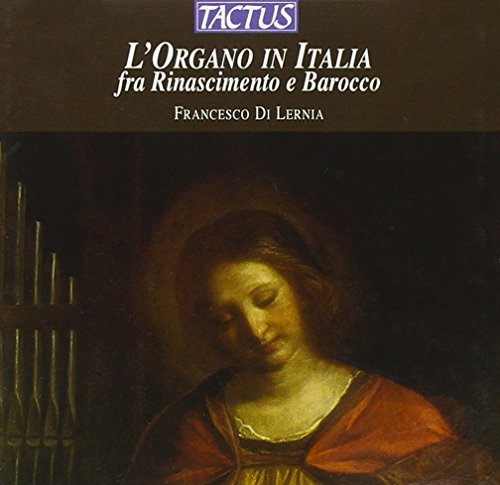 "CD cover featuring a Renaissance painting of a woman and organ pipes."