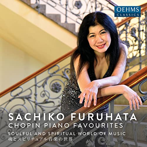 Pianist Sachiko Furuhata-Kersting album cover with ornate staircase background.