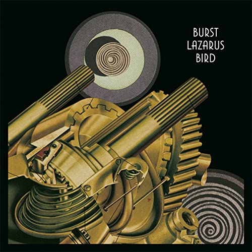 Album cover: gold mechanical bird with gears, circular design background.