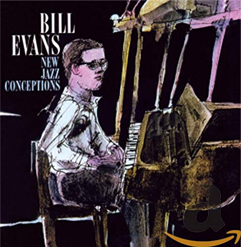 Bill Evans album cover: portrait of pianist at a grand piano.