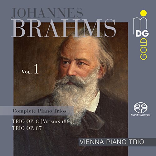 CD cover featuring a portrait of composer Johannes Brahms.
