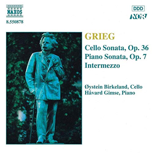 CD cover featuring a statue of Edvard Grieg and text details.