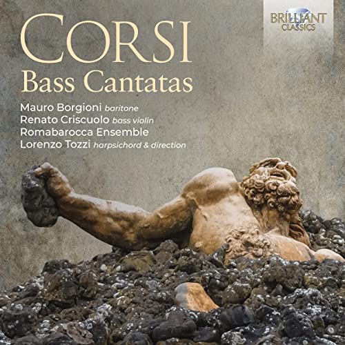 CD cover for Corsi’s “Bass Cantatas” featuring a bronze sculpture.