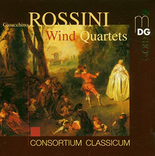 CD cover for Rossini’s Wind Quartets featuring a classical painting.