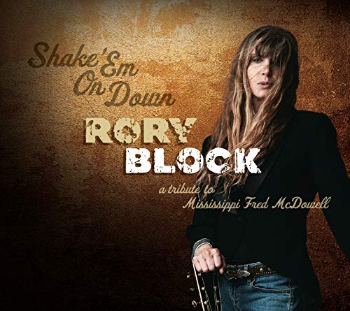 CD album cover featuring Rory Block holding a guitar, with text overlay.