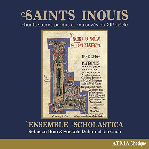 "CD cover with medieval manuscript image on dark blue background, gold accents, and white text."