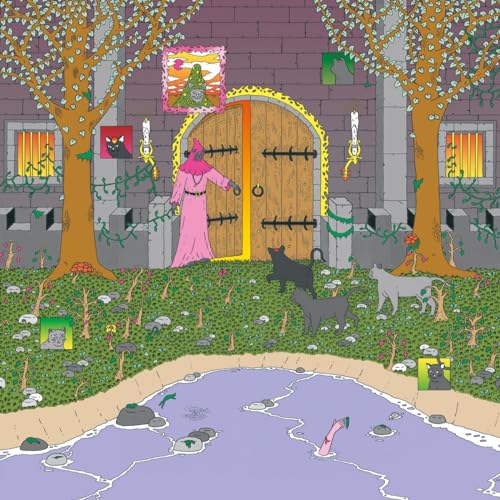 CD cover: whimsical illustration of a pink figure before a castle gate.