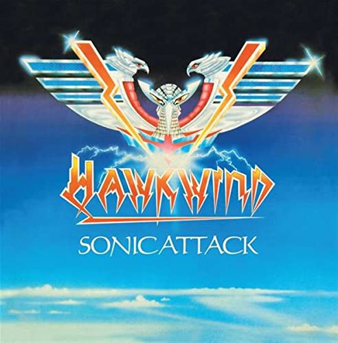 Hawkwind album cover: a hawk emblem above the band’s name and title.