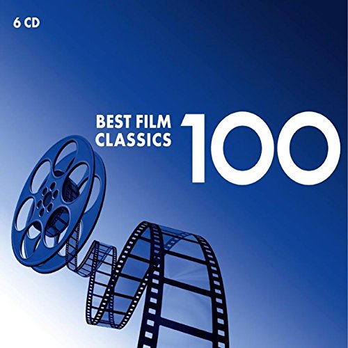 A blue gradient CD cover featuring a film reel and strip, with white text "100 Best Film Classics".