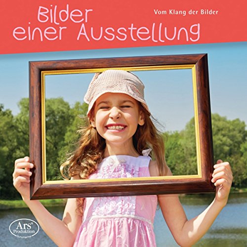"CD cover with girl holding picture frame, outdoors, with red banner and white text."