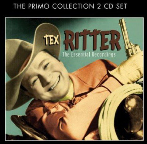 "CD cover featuring Tex Ritter holding a gun, wearing a cowboy hat and shirt."