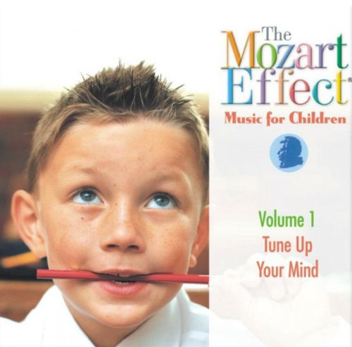 "The Mozart Effect" CD cover featuring a child holding a red pencil horizontally in their mouth.