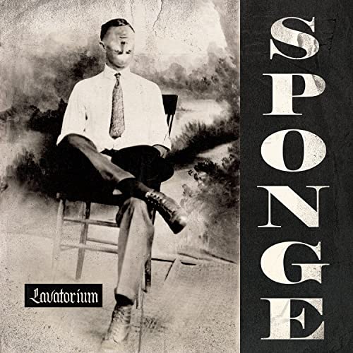 Vintage photo of a man seated on a chair, album cover art.