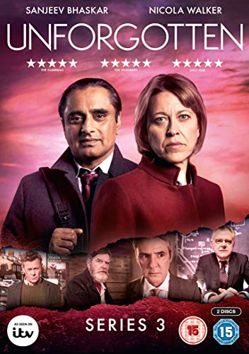 "Image shows the DVD cover for 'Unforgotten - Series 3' featuring main characters."