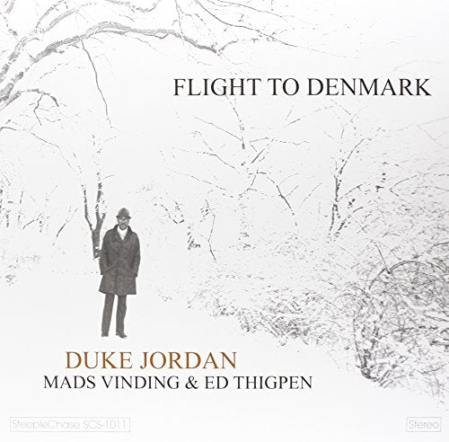 Album cover for Duke Jordan’s “Flight to Denmark” featuring a man in a coat.