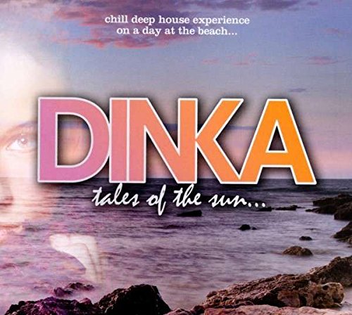 "Dinka Tales Of The Sun CD cover featuring a beach scene and a woman's eye."