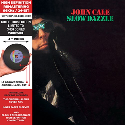 John Cale’s “Slow Dazzle” CD cover with portrait and vinyl record detail.