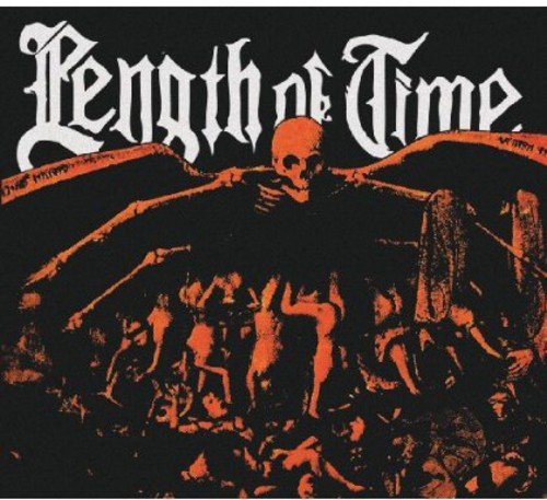 "CD cover art featuring a skeleton with outstretched arms over dancing figures, orange and black."