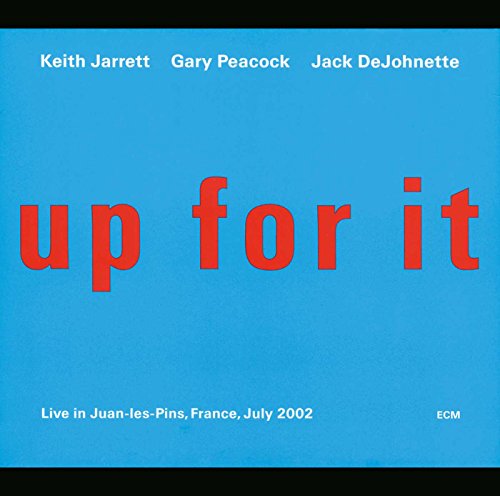 "Blue album cover with 'up for it' in red, featuring artist names and details."