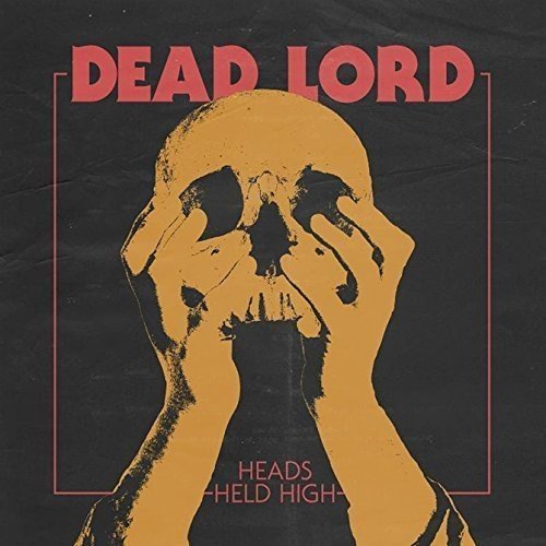 "Album cover with a yellow skull and hands on a black background."