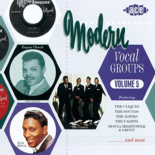 CD cover for "Modern Vocal Groups Volume 5" featuring group portraits.