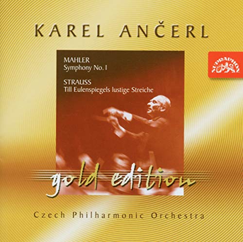 CD cover: Karel Ančerl conducting, gold background, text details composers.