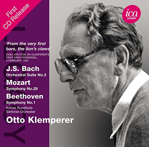 CD cover featuring a black and white portrait of conductor Otto Klemperer.