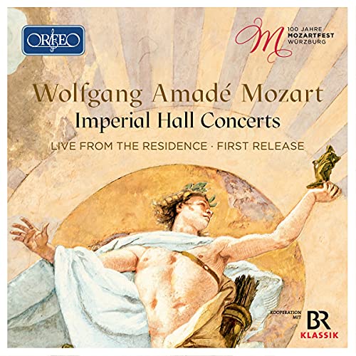 CD cover for Mozart's Imperial Hall Concerts, featuring classical artwork.