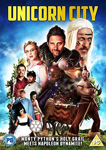 DVD cover for "Unicorn City" featuring a collage of characters against a blue sky.