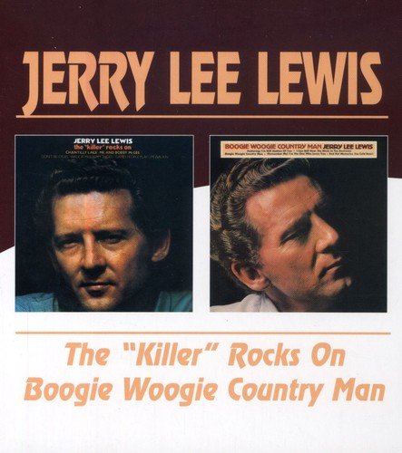 Jerry Lee Lewis CD cover with two album covers and his name.