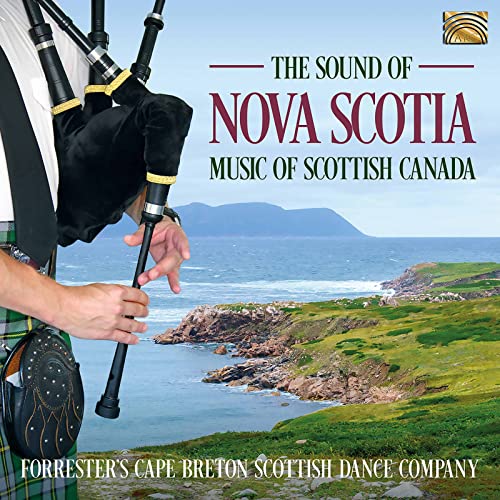 CD cover featuring bagpipes, coastal landscape, and text: “The Sound of Nova Scotia.”