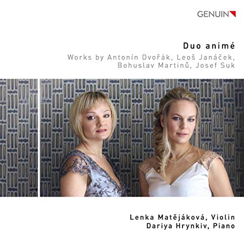 CD cover featuring two women, a violinist and a pianist, against a patterned background.