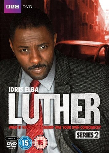 DVD cover featuring Idris Elba as Luther, with a dark cityscape behind him.