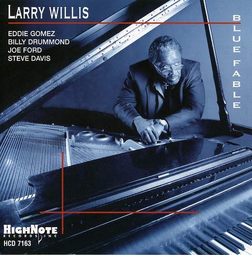 CD cover for Larry Willis’s “Blue Fable” featuring a pianist.
