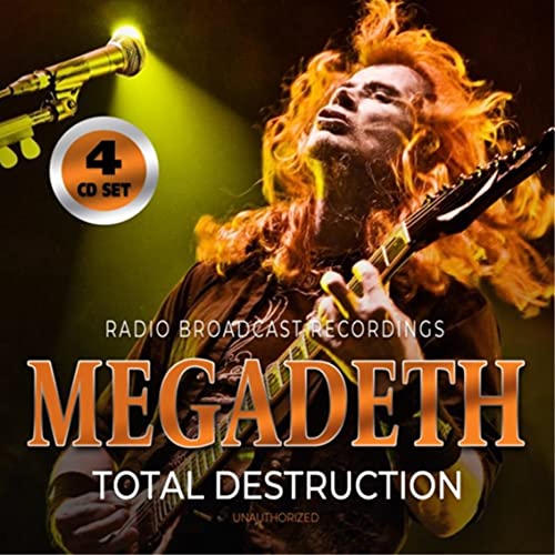 Megadeth "Total Destruction" 4-CD set cover featuring Dave Mustaine playing guitar.