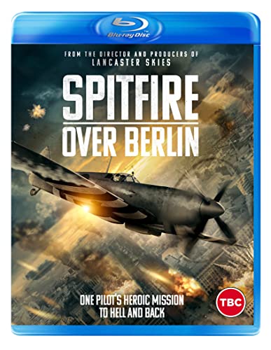 Blu-ray cover for “Spitfire Over Berlin” featuring a fighter plane in flight.