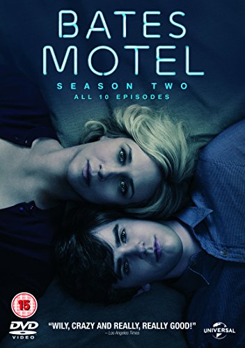 "Bates Motel Season 2 DVD cover featuring a man and woman lying on a bed."